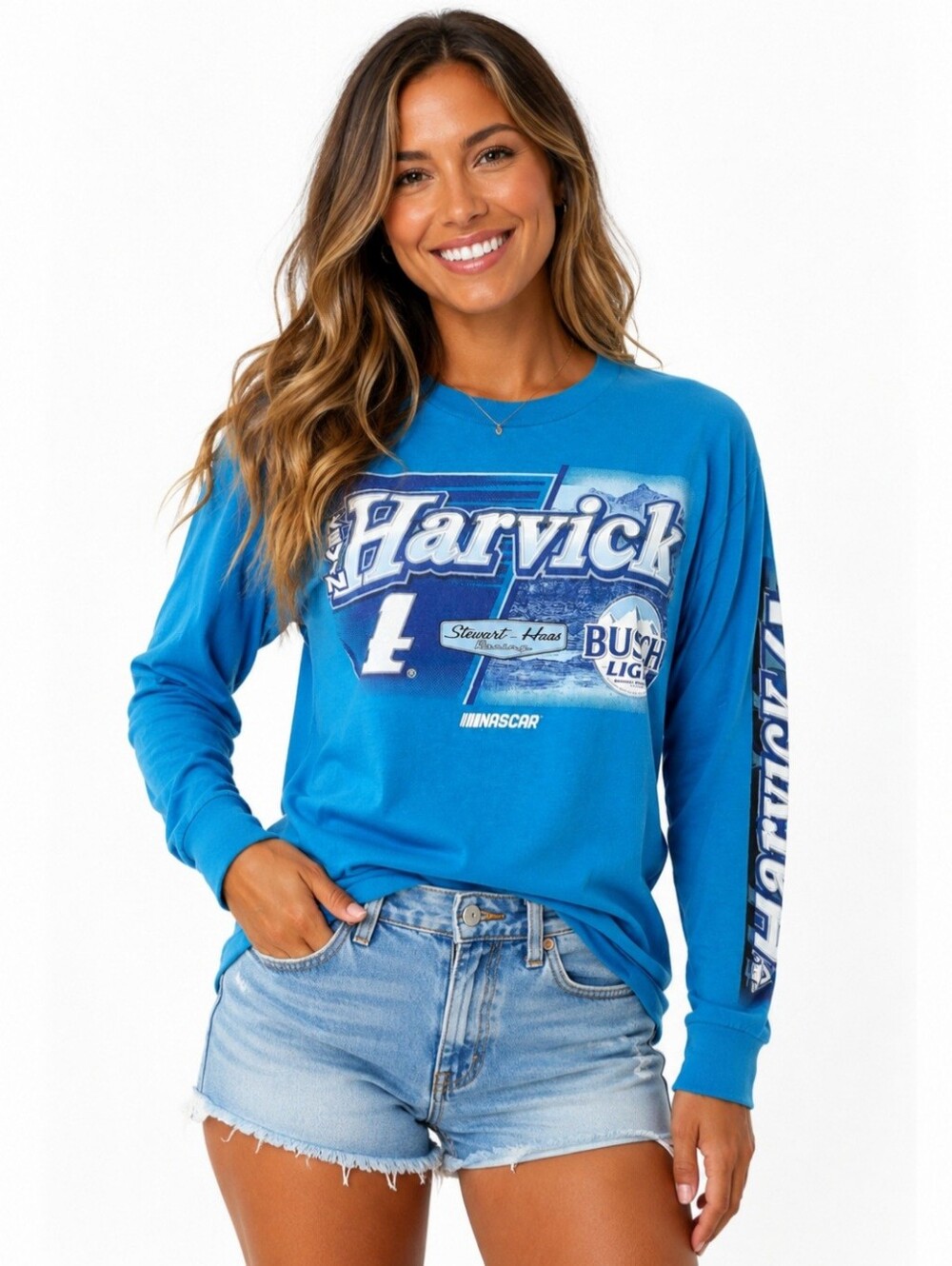 Kevin Harvick #4 Busch Light NASCAR 2023 Long Sleeve Graphic T-Shirt Adult M
